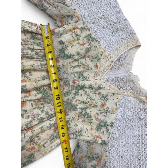 Whimsigoth Cottagecore Feminine Boho Festival Maxi Dress Lace Bell Sleeves - Picture 14 of 14